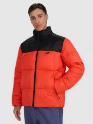 4F Kurtka puchowa z wypełnieniem syntetycznym męska - czerwona 3XL. Czerwone kurtki męskie 4f, na zimę, m, bez wzorów, z materiału, bez kaptura. Za 349.99 zł.