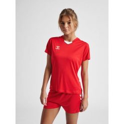 Koszulka sportowa z krótkim rękawem damska Hummel Core XK Poly Jersey S/S Woman. Niebieskie bluzki sportowe damskie HUMMEL, m, bez wzorów, z jersey, bez ramiączek. Za 118.50 zł.