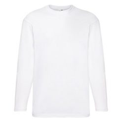 T-shirt Fruit of the Loom długi rękaw biały. Białe t-shirty damskie Fruit of the Loom, bez wzorów, bez kołnierzyka. Za 152.99 zł.