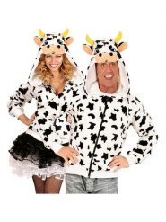 Carnival Party Polarowa kurtka kostiumowa "Cow" w kolorze czarno-kremowym rozmiar: L/XL. Brązowe kurtki damskie Carnival Party, l, bez wzorów, z polaru, bez kaptura. Za 69.99 zł.