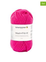 Schachenmayr since 1822 Przędza wełniana (10 szt.) "Wash+Filz-it!" w kolorze różowym - 10 x 50 g rozmiar: onesize. Różowe kapcie damskie Schachenmayr since 1822, z wełny. Za 86.99 zł.