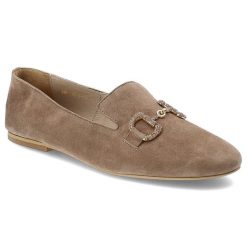 Beżowe Półbuty Karino Modne Obuwie Damskie. Brązowe półbuty damskie Karino, z aplikacjami, ze skóry, eleganckie, bez obcasa, na płaskiej podeszwie. Za 409.00 zł.