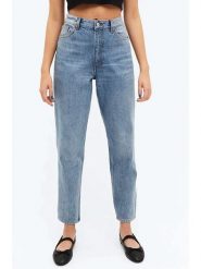 Monki Dżinsy - Tapered fit - w kolorze błękitnym rozmiar: W26. Niebieskie jeansy damskie Monki, z podwyższonym stanem. Za 60.99 zł.