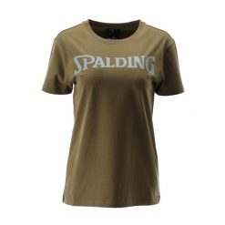 Koszulka damska Spalding Logo. Zielone bluzki damskie Spalding, bez wzorów, bez kołnierzyka. Za 183.00 zł.