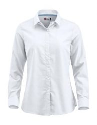 Clique Koszula Oxford Garland z długim rękawem 100% bawełna biała – white. Białe koszule damskie CLIQUE, s, bez wzorów, z bawełny, bez kołnierzyka, bez ramiączek. Za 228.80 zł.