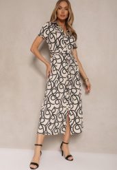 Czarno-Beżowa Sukienka z Wiskozą o Koszulowym Kroju z Geometrycznym Wzorem Saravione. Czarne sukienki damskie Renee, na lato, l, bez wzorów, z wiskozy, eleganckie, bez kołnierzyka, bez ramiączek, koszulowe. Za 169.99 zł.