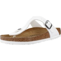 Japonki damskie Birkenstock 745531. Białe klapki damskie Birkenstock, bez wzorów, z materiału, bez obcasa. Za 384.00 zł.