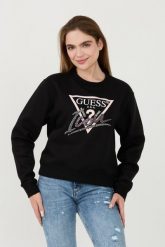 GUESS Czarna bluza Icon. Czarne bluzy bez kaptura damskie Guess, s. W wyprzedaży za 331.99 zł.