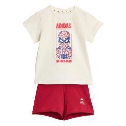 Zestaw Adidas Marvel Spider-Man T-Shirt. Białe spodnie dresowe damskie Adidas, m, bez wzorów, z dresówki, bez kołnierzyka. Za 179.00 zł.