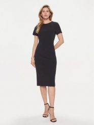 Boss Sukienka koktajlowa Dukeva 50505952 Granatowy Slim Fit. Niebieskie sukienki damskie Boss, bez wzorów, z wiskozy, wizytowe, bez kołnierzyka, bez ramiączek. Za 1,359.00 zł.
