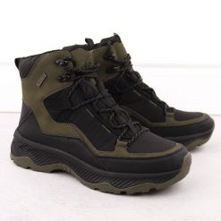 Wodoodporne buty męskie trekkingowe ocieplane khaki Filippo MTR6654. Brązowe buty trekkingowe męskie Filippo, z materiału, bez zapięcia. Za 179.99 zł.