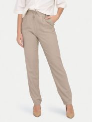 ONLY Spodnie materiałowe Caro Poptrash 15278710 Beżowy Comfort Fit. Brązowe spodnie materiałowe damskie Only, bez wzorów, z materiału. Za 99.99 zł.