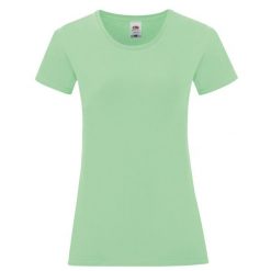 Koszulka Damska Iconic 150. Zielone bluzki damskie Fruit of the Loom, l, bez wzorów, sportowe, bez kołnierzyka, bez ramiączek. Za 28.99 zł.
