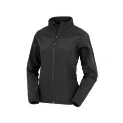 Damska kurtka z recyklingu Result Softshell. Czarne kurtki damskie RESULT, bez wzorów, z softshellu, bez kaptura. Za 161.50 zł.