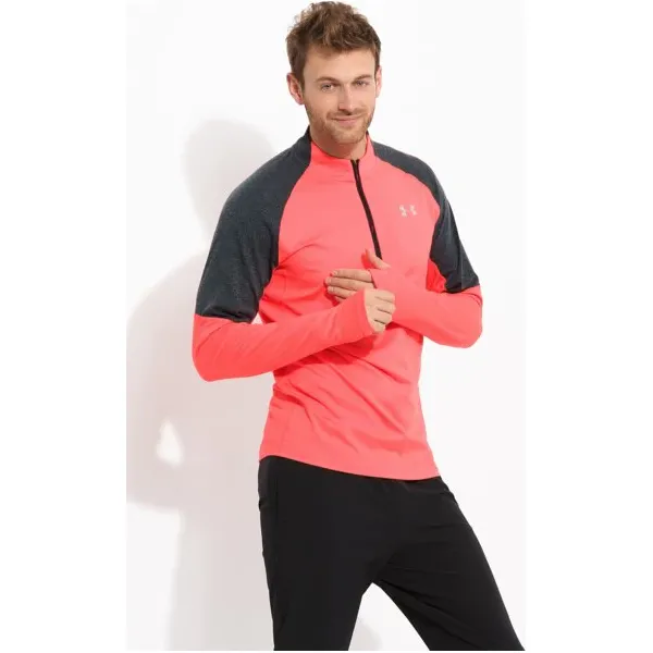 Under Armour Bluza Threadborne Run 1/4 Zip , czerwony, rozmiar M. Czerwone bluzy bez kaptura męskie Under Armour, m, z poliesteru. W wyprzedaży za 149.99 zł.