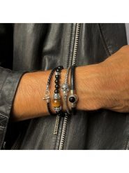 Uomo Srebrna bransoletka rozmiar: M. Szare biżuteria dla mężczyzn Uomo, srebrne. Za 296.56 zł.