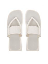 Calvin Klein Jeans Japonki Sq Low Wedge Sandal Rope YW0YW01717 Beżowy. Brązowe klapki damskie Calvin Klein Jeans, bez wzorów, z jeansu, bez obcasa. Za 179.99 zł.