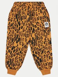 Mini Rodini Spodnie dresowe Basic Leopard 1000014313 Brązowy Regular Fit. Brązowe spodnie dziewczęce Mini Rodini, z bawełny. Za 139.99 zł.