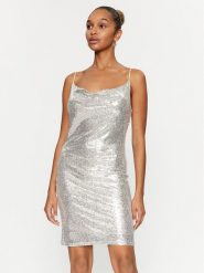Vero Moda Sukienka koktajlowa 10295675 Srebrny Regular Fit. Szare sukienki damskie Vero Moda, xl, bez wzorów, z syntetyku, wizytowe, bez kołnierzyka, bez ramiączek. Za 339.99 zł.