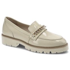 Beżowe Półbuty Chebello Eleganckie Mokasyny Damskie. Brązowe mokasyny damskie CheBello, ze skóry. Za 249.00 zł.