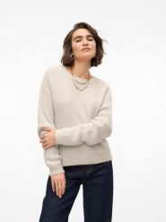 Vero Moda Sweter w kolorze beżowym rozmiar: S. Brązowe swetry klasyczne damskie Vero Moda, s, bez kołnierzyka. Za 74.11 zł.
