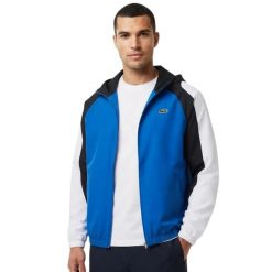 Kurtka sportowa męska Lacoste. Niebieskie kurtki treningowe męskie Lacoste, m, bez wzorów, tenisowe. Za 417.00 zł.