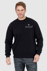 PHILIPP PLEIN Czarna bluza męska hexagon. Czarne bluzy bez kaptura męskie Philipp Plein, l. W wyprzedaży za 1,099.99 zł.