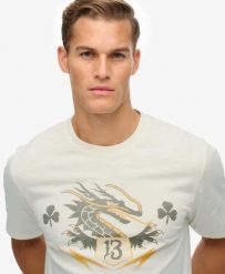 Superdry Campaign Souvenir Loose T-Shirt – 100% bawełna, luźny krój. Białe t-shirty damskie Superdry., l, bez wzorów, z bawełny, bez kołnierzyka. Za 205.45 zł.