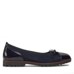 Baleriny Gabor. Niebieskie baleriny damskie Gabor, bez wzorów, bez obcasa. Za 389.99 zł.