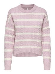 ONLY Sweter w kolorze jasnoróżowym rozmiar: S. Różowe swetry klasyczne damskie Only, s, ze splotem, bez kołnierzyka. Za 113.99 zł.
