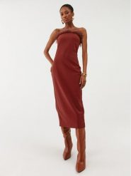 Patrizia Pepe Sukienka koktajlowa 8A1202/A6F5-R799 Czerwony Slim Fit. Czerwone sukienki damskie Patrizia Pepe, bez wzorów, z syntetyku, wizytowe, bez kołnierzyka, bez ramiączek. Za 2,349.00 zł.