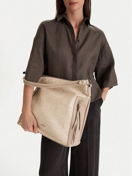 Lasocki Torebka CEO-LSK-X-009-09 Beżowy. Brązowe torebki klasyczne damskie Lasocki, bez wzorów, z materiału, bez dodatków. Za 199.99 zł.