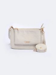 Torebka damska multibag o strukturze krokodyla kremowa Uteri 102. Białe torebki klasyczne damskie Big Star, bez wzorów, ze skóry ekologicznej, bez dodatków. W wyprzedaży za 159.99 zł.