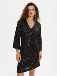 Bruuns Bazaar Sukienka koktajlowa Azati BBW4192 Czarny Regular Fit. Czarne sukienki damskie Bruuns Bazaar, l, bez wzorów, z syntetyku, wizytowe, bez kołnierzyka, bez ramiączek. Za 459.99 zł.