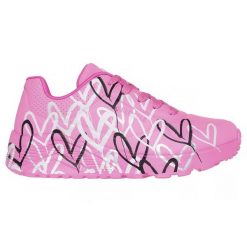 Buty Skechers x JGoldcrown Uno Lite - Metallic Love 314067L-HPMT różowe. Czerwone buty sportowe dziewczęce bez wzorów, z gumy, bez zapięcia. Za 408.30 zł.