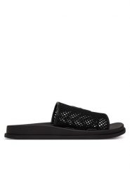 Calvin Klein Klapki Mesh Mule Slides HW0HW02889 Czarny. Czarne klapki damskie CALVIN KLEIN, bez wzorów, z materiału, bez obcasa. Za 409.99 zł.