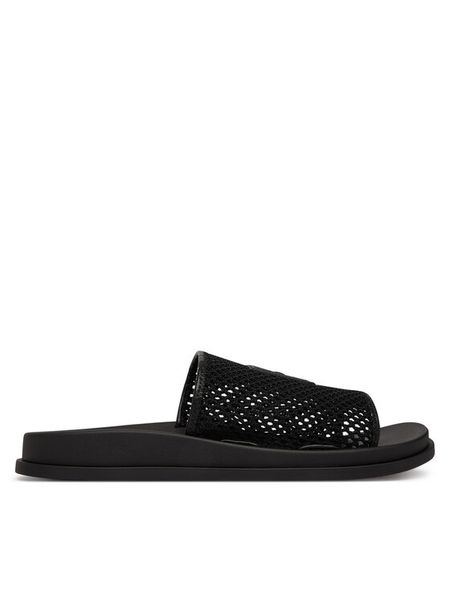 Calvin Klein Klapki Mesh Mule Slides HW0HW02889 Czarny. Czarne klapki damskie CALVIN KLEIN, bez wzorów, z materiału, bez obcasa. Za 409.99 zł.