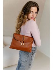 Anna Morellini Skórzana torebka "Gelita" w kolorze jasnobrązowym - 32 x 22 x 5 cm rozmiar: onesize. Brązowe torebki klasyczne damskie Anna Morellini, bez wzorów, z materiału, bez dodatków. Za 295.99 zł.