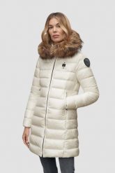 BLAUER Biała damska kurtka Kristin Raincoat Long Jackets, Rozmiar S. Białe kurtki damskie Blauer USA, s, bez wzorów, z poliamidu, bez kaptura. W wyprzedaży za 1,699.99 zł.