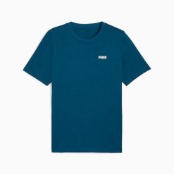 Koszulka sportowa męska Puma ESS SMALL LOGO 68676051. Niebieskie t-shirty sportowe męskie Puma, m, z bawełny, bez ramiączek, trekkingowe. Za 75.75 zł.