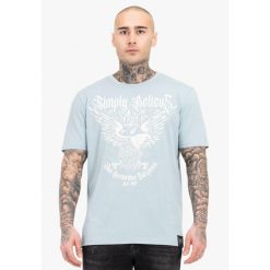 Luźny T-shirt Tapout Throper. Niebieskie t-shirty męskie TAPOUT, bez wzorów, bez kołnierzyka. Za 136.50 zł.