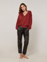 Rodier Sweter w kolorze bordowym rozmiar: XL. Czerwone swetry klasyczne damskie Rodier, xl, bez kołnierzyka. Za 240.43 zł.