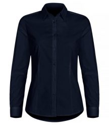 Clique Stretch Shirt L/S Women – koszula stretch z długim rękawem – Dark Navy. Niebieskie koszule damskie CLIQUE, l, bez wzorów, z bawełny, bez kołnierzyka, bez ramiączek. Za 199.12 zł.