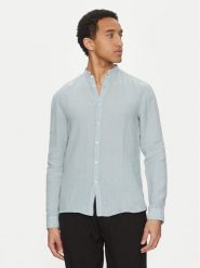 HUGO Koszula Elvory 50490740 Błękitny Slim Fit. Niebieskie koszule męskie Hugo, m, bez wzorów, ze lnu, bez kołnierzyka, bez ramiączek. Za 419.99 zł.