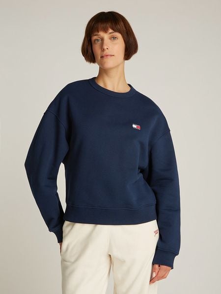 TOMMY JEANS Bluza w kolorze granatowym rozmiar: M. Niebieskie bluzy bez kaptura damskie Tommy Jeans, m, z bawełny. Za 166.10 zł.