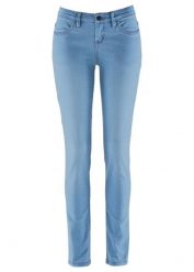 Jeansy skinny ze stretchem, mid waist. Niebieskie jeansy damskie bonprix. Za 84.99 zł.