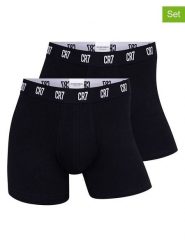 CR7 Bokserki (2 pary) w kolorze czarnym rozmiar: S. Czarne bokserki męskie CR7, bez wzorów. Za 84.99 zł.