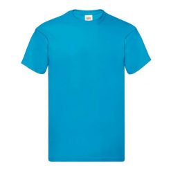 Oryginalna Bawełniana Koszulka Unisex Dla Dorosłych. Niebieskie bluzki damskie Fruit of the Loom, s, bez wzorów, z bawełny, sportowe, bez kołnierzyka, bez ramiączek. Za 33.99 zł.
