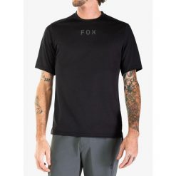 Koszulka rowerowa męska Fox Ranger SS Jersey Wordmark. Czarne t-shirty sportowe męskie Fox Racing, m, z jersey, bez ramiączek. Za 197.99 zł.