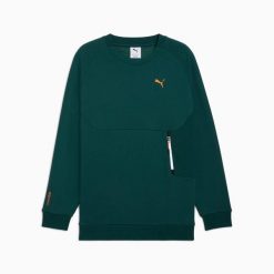 Bluza męska Puma PUMATECH RELAXED CREW FL zielona r L. Zielone bluzy bez kaptura męskie Puma, l, z bawełny. Za 254.86 zł.
